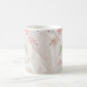 エレガントなピンクのローズ牡丹の花の大理石 コーヒーマグカップ (中央)