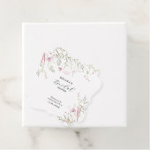 エレガントなピンクのワイルドフラワーのブライダルシャワー フェイバータグ (インサイチュ)