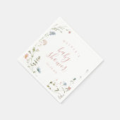 エレガントなピンクのワイルドフラワー　ラスティック　ボヘミアンベイビーシャワー スタンダードカクテルナプキン (角)