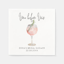 エレガントなピンクのヴィノ・ビフォー・ヴァウズのブライズシャワー スタンダードカクテルナプキン