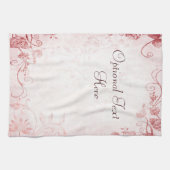 エレガントなピンクのヴィンテージ キッチンタオル (横)