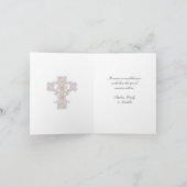 エレガントなピンクの写真ありがとうカード 十字架 サンキューカード (内部)