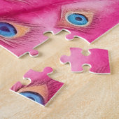 エレガントなピンクの動物ファッションアートのペコック ジグソーパズル (側面)