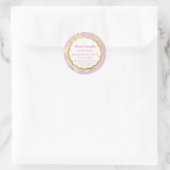 エレガントなピンクの大理石シックゴールドグリッター ラベル (バッグ)