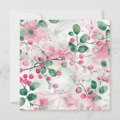 エレガントなピンクの実 花のホリデー アート カード (正面)
