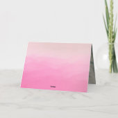 エレガントなピンクの感謝カード サンキューカード (裏面)