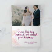 エレガントなピンクの感謝カード サンキューカード (内部)