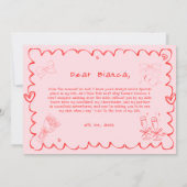 エレガントなピンクの手描きブライズメイド提案カード 招待状 (裏面)