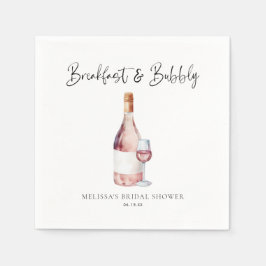 エレガントなピンクの朝食 & バブル ブライズシャワー スタンダードカクテルナプキン