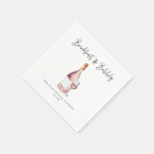 エレガントなピンクの朝食 & バブル ブライズシャワー スタンダードカクテルナプキン (角)