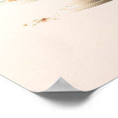 エレガントなピンクの桃の花のケーキ キッチン ベーカリー ポスター (角)