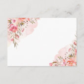 エレガントなピンクの桃の花の水彩画 ゴールドのディテール エンクロージャーカード (裏面)