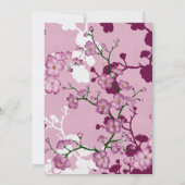 エレガントなピンクの桜の午後のお茶 招待状 (裏面)