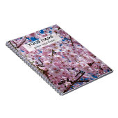 エレガントなピンクの桜の木の写真 ノートブック (右側)