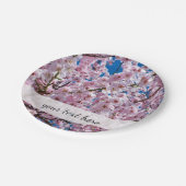 エレガントなピンクの桜の木の写真 ペーパープレート (アングル)