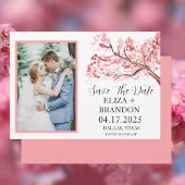 エレガントなピンクの桜の花の写真,  セーブザデート