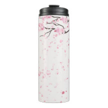 エレガントなピンクの桜の花柄サーマル
