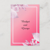 エレガントなピンクの桜の花 新緑 エンクロージャーカード (裏面)