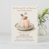 エレガントなピンクの水彩ケーキ 誕生日招待状 招待状 (スタンド正面)