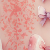 エレガントなピンクの水彩リボン柄 壁紙 (縫い目)