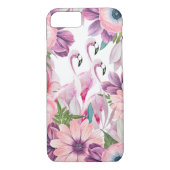 エレガントなピンクの水彩画の熱帯フラミンゴの花柄 Case-Mate iPhoneケース (裏面)