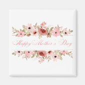 エレガントなピンクの水彩花の冷蔵庫マグネット マグネット (正面)