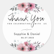 エレガントなピンクの水彩花の感謝