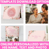 エレガントなピンクの水彩花の母の日 カード