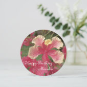 エレガントなピンクの水彩花の誕生日カード (スタンド正面)