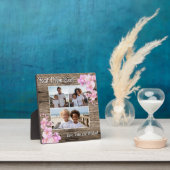 エレガントなピンクの水彩花の3枚の写真をパーソナライズ フォトプラーク (インサイチュ)