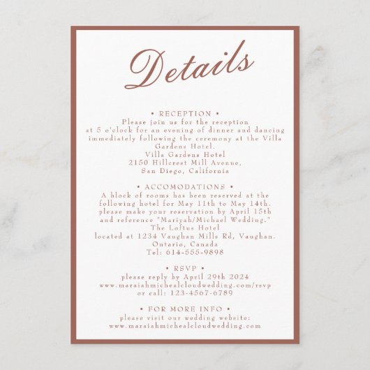 エレガントなピンクの水彩花モノグラム結婚式 エンクロージャーカード (裏面)