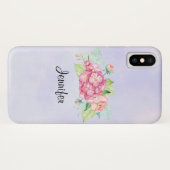 エレガントなピンクの水彩花束 Case-Mate iPhoneケース (裏面(横))