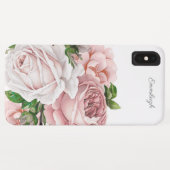 エレガントなピンクの水彩花柄スクリプト Case-Mate iPhoneケース (裏面(横))