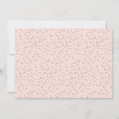 エレガントなピンクの洗礼 銀のハートの写真 サンキューカード (裏面)