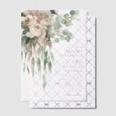 エレガントなピンクの牡丹の結婚式 ベラム紙招待状 (オフセット (招待状))