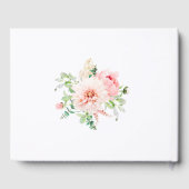 エレガントなピンクの牡丹の花のブライダルシャワー ゲストブック (裏面)