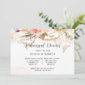 エレガントなピンクの牡丹蝶のリハーサルディナー 招待状 (スタンド正面)