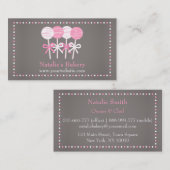 エレガントなピンクの白いケーキはベーカリーの灰色をぽんと鳴らします 名刺 (正面/裏面)