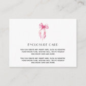 エレガントなピンクの結婚式前祝いカード エンクロージャーカード (正面)