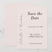 エレガントなピンクの結婚式延期通知 セーブザデート (正面/裏面)