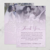 エレガントなピンクの結婚式御礼カード サンキューカード (正面/裏面)