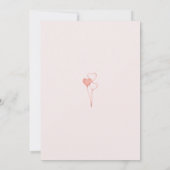 エレガントなピンクの結婚式招待状 シンプルな花 招待状 (裏面)