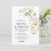 エレガントなピンクの芍薬のウェディング 招待状 (スタンド正面)