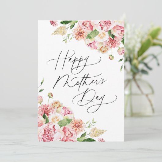 エレガントなピンクの芍薬の写真 マザーズデー シーズンカード (スタンド正面)