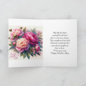 エレガントなピンクの芍薬の母の日花 カード (内部)