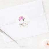エレガントなピンクの芍薬の結婚式のお礼 ラウンドシール