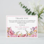 エレガントなピンクの芍薬の花の哀悼・葬儀お悔やみカード サンキューカード (スタンド正面)