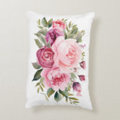 エレガントなピンクの芍薬の花 水彩画 花 アクセントクッション (裏面(縦))