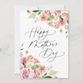 エレガントなピンクの芍薬 お母さんの日おめでとう シーズンカード (正面)