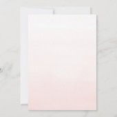 エレガントなピンクの花とグリーン ブライダルシャワー 招待状 (裏面)